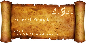 Leipold Zsanett névjegykártya